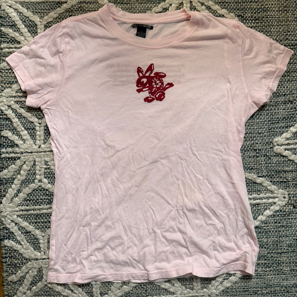 Vintage Y2K Lucky Brand Year of the Rabbit fitted tee L *see description*